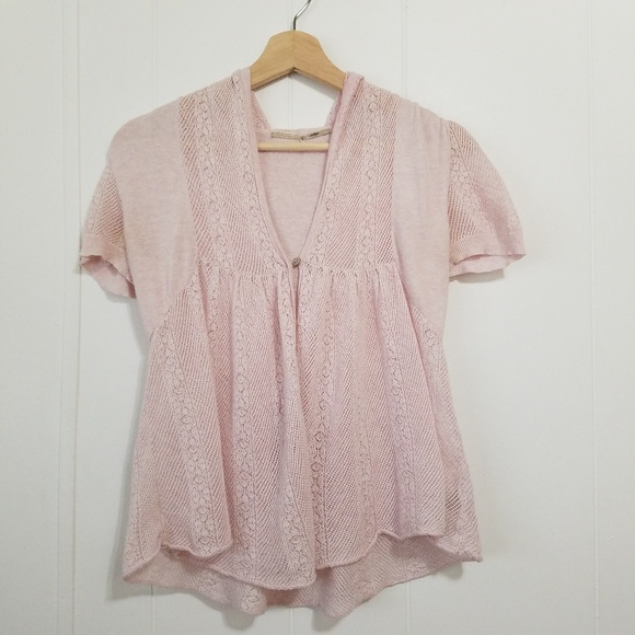 Anthropologie Sweaters - Knitted & Knotted | Pink | Lace | Cardigan | SZ XS